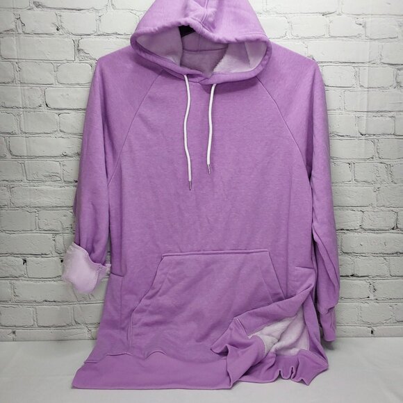 THE WARMY OVERSIZED HOODIE DRESS/SWEATSHIRT 'IRIS LAVENDER' - Picture 15 of 15